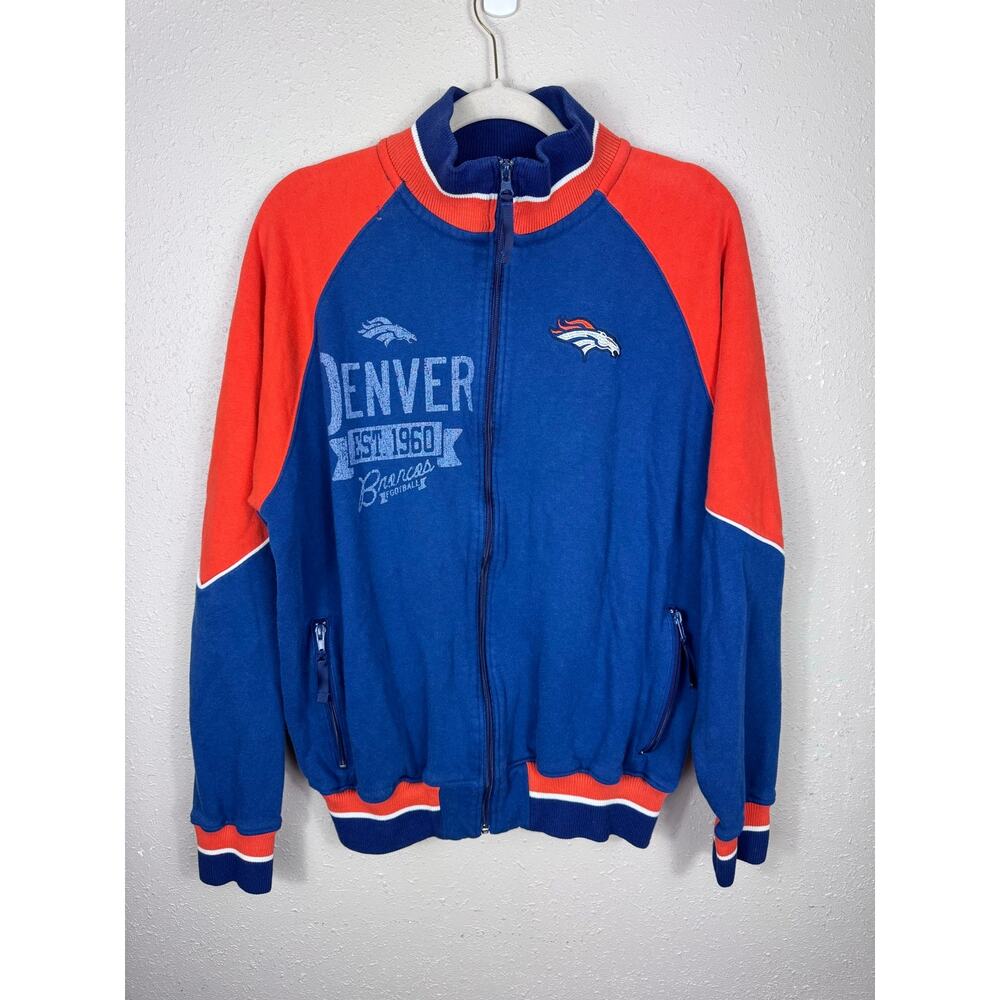 Vintage Denver Broncos Full Zip Track Jacket Size Large